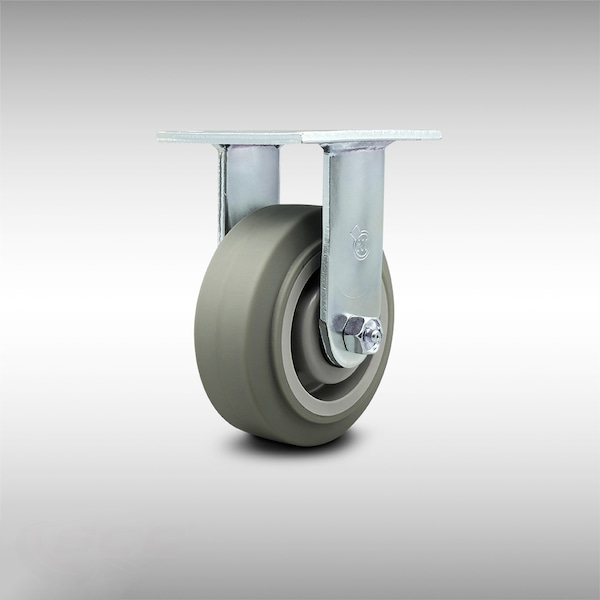 5 Inch Stainless Steel Thermoplastic Rubber Wheel Rigid Caster with Ball Bearing
